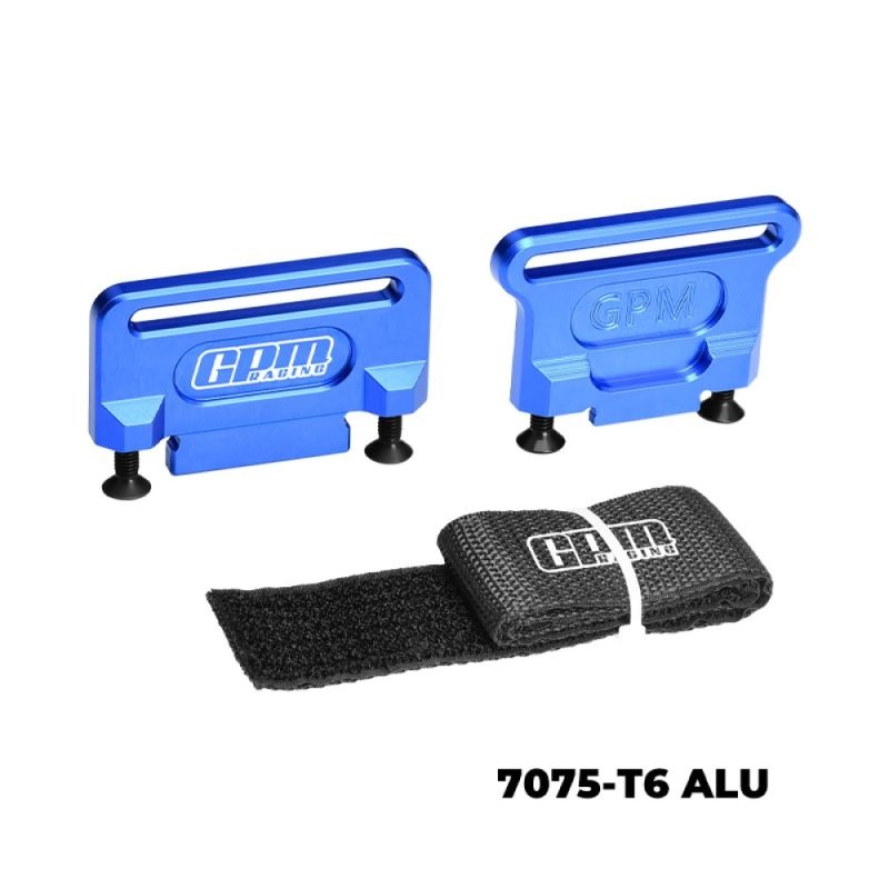 GPM Alu Akkuhalter blau TRAXXAS 1/8 Jato, Slash 4X4, Rally TJ0126B
