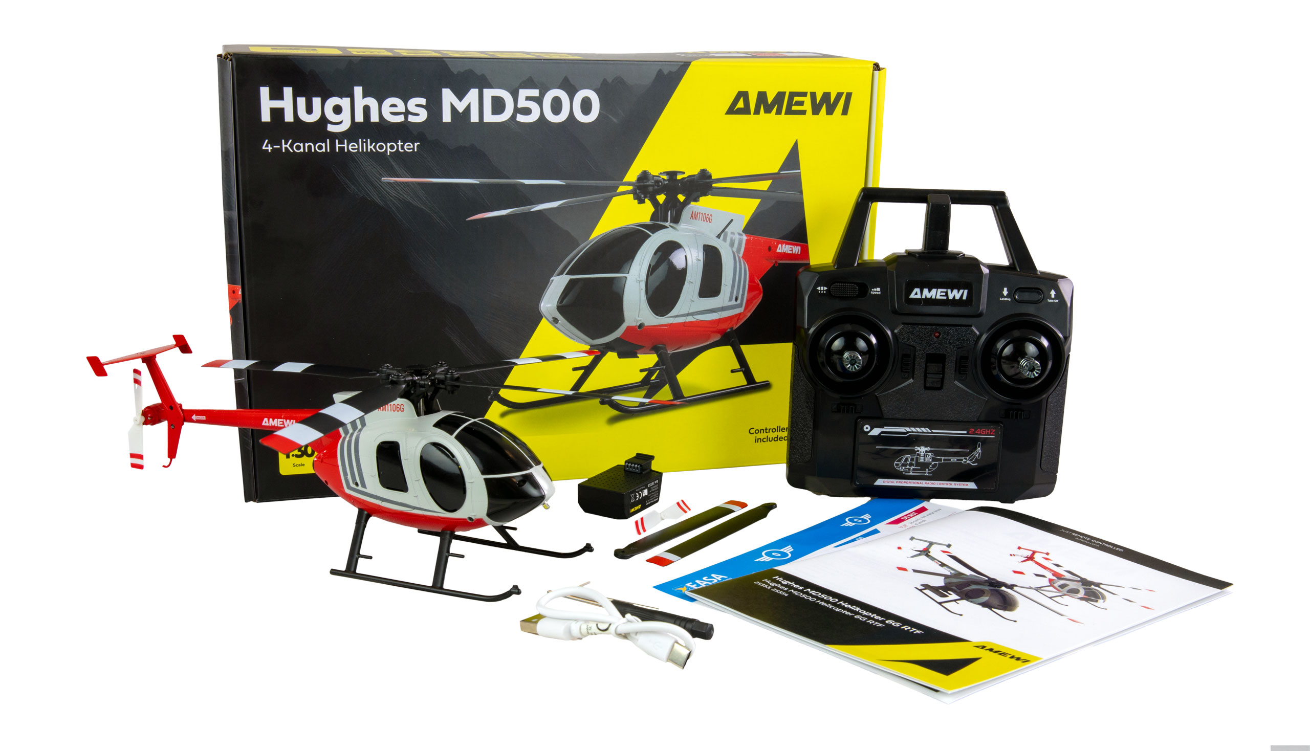 Amewi Hughes MD500 Helikopter Zivil 4-Kanal 6G RTF 25354