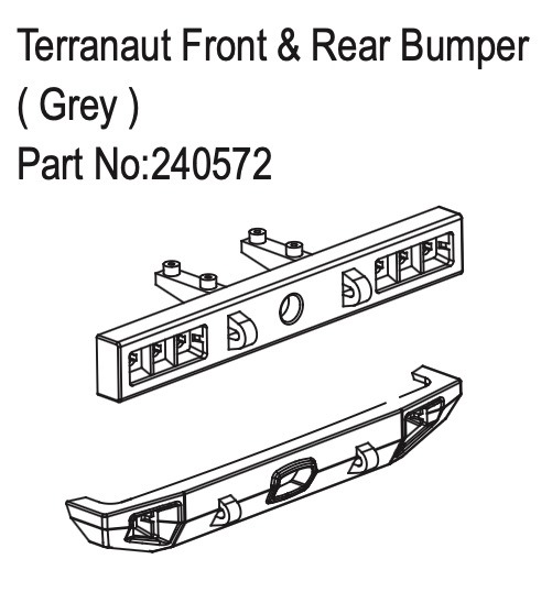 Hobby Plus Terranaut Front & Rear Bumper ( Grey ) 240572
