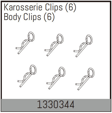 Absima Karosserie Clips (6 St.) 1330344