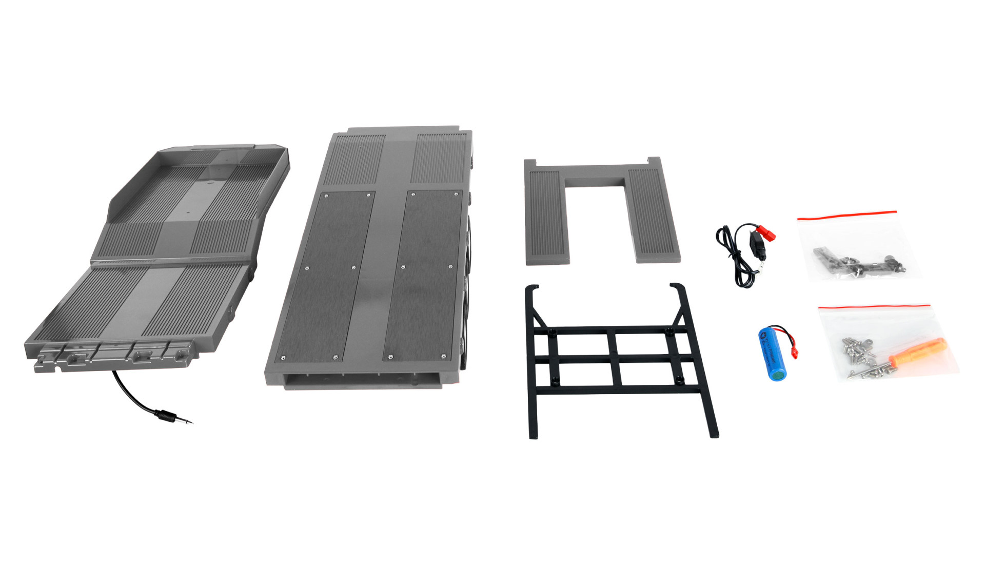 Amewi Tieflader-Sattelauflieger Dreiachser für Scania 1:18 silber 22763 - Abbildung 7