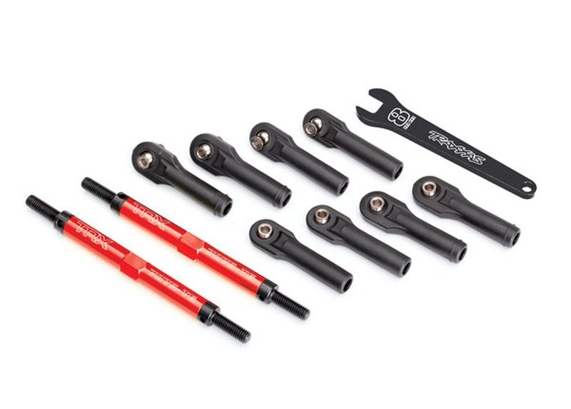Traxxas 8638R Vorspur-Stangen E-Revo VXL Alu rot eloxiert mit Kugelpfannen