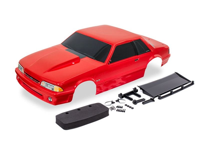 Traxxas Karo Ford Mustang Fox Body rot lackiert komplett 9421R