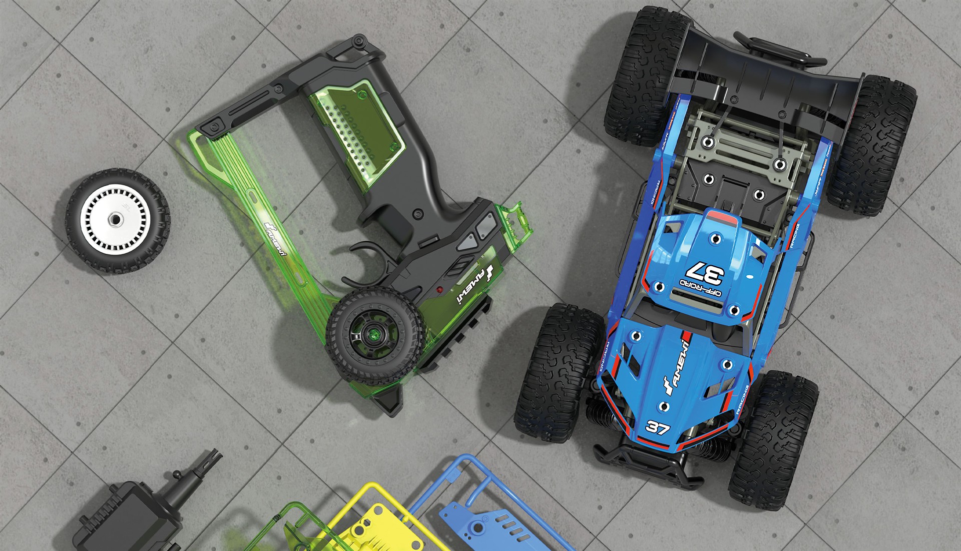 Amewi CoolRC DIY Blazer Buggy 2WD 1:18 Bausatz blau 22579