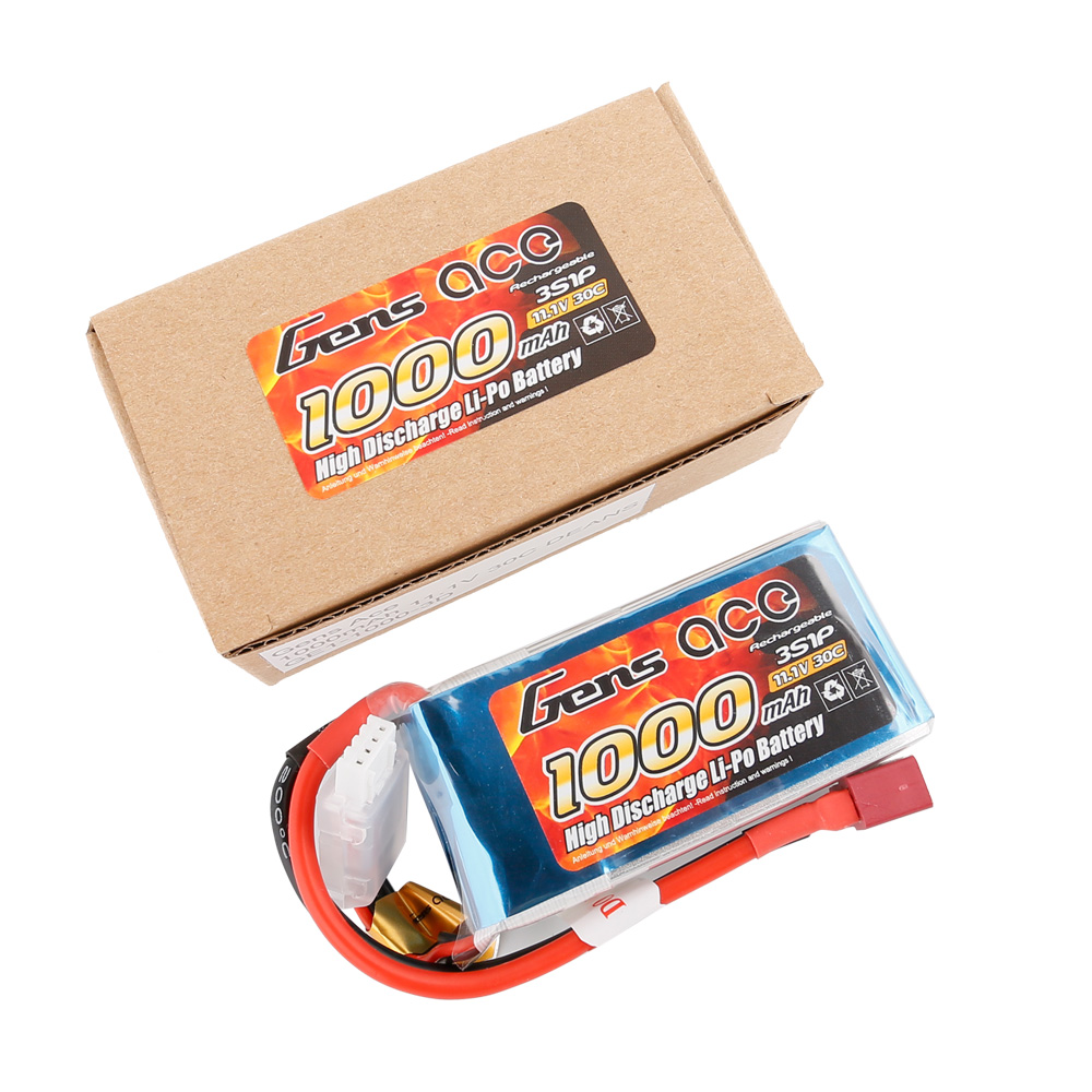 Gens ace Akku LiPo 3S 11.1V-1000-30C (Deans) 75x37x20mm 100g GE1-1000-3D