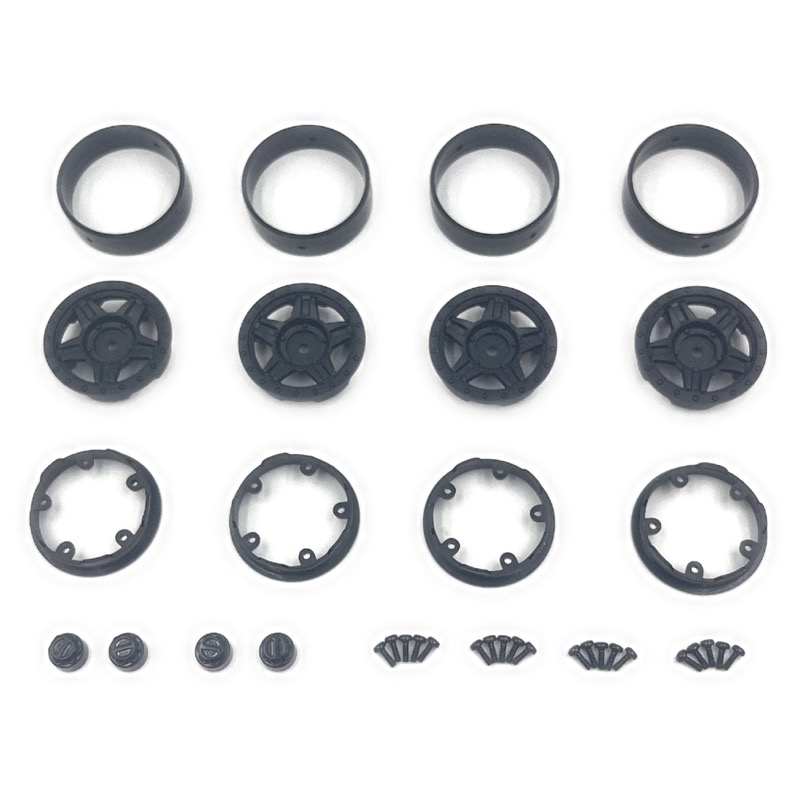 Hobby Plus Deep Star Bead Lock Wheel ( 1.2 ) Black 240500