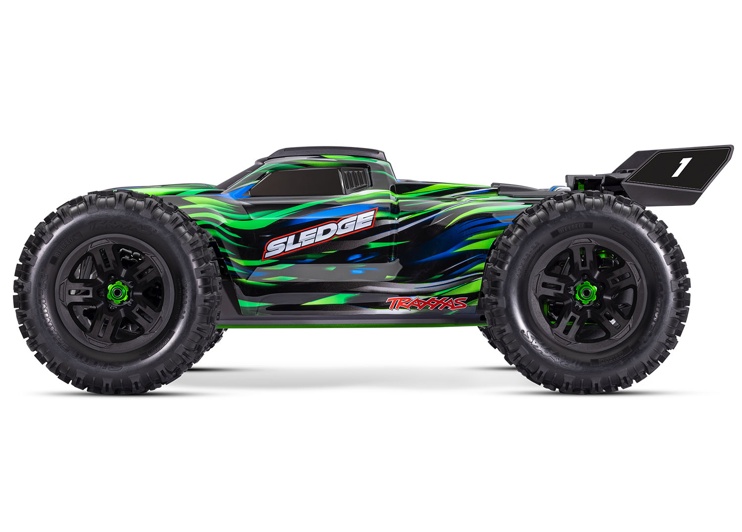 Traxxas Sledge Grün 1/8 Brushless Race Truck Belted 4x4 RTR 2.4GHz 95096-4 - Abbildung 3