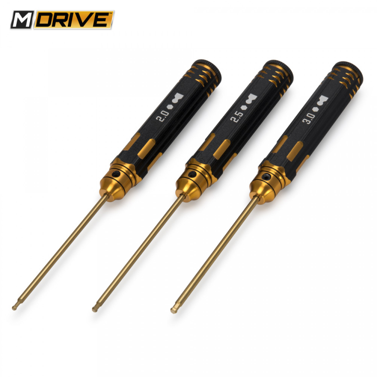 M-DRIVE Pro TiN Innensechskant Kugelkopf Set 2, 2.5 & 3mm MD23000