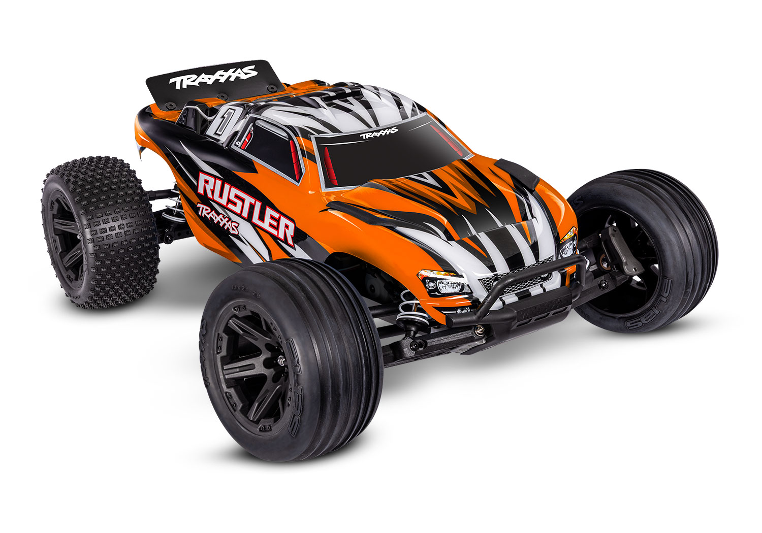 Traxxas Rustler 1/10 2WD Stadium-Truck OrangeX RTR HD/Clipless mit Akku & USB-Lader 37254-8 - Abbildung 1