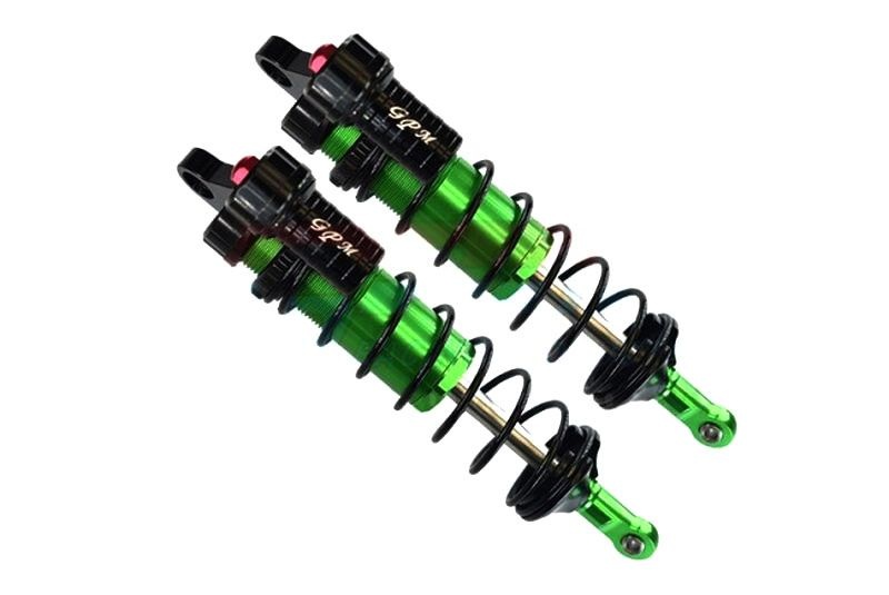 GPM Alum. 6061-T6 L-Shape Piggy Back Dämpfer 128mm vo. grün Traxxas Sledge