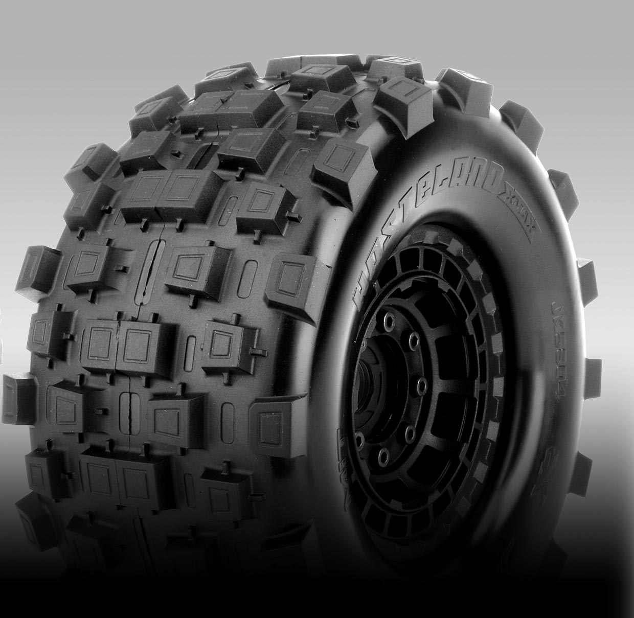 Jetko EX Tyre MT Wasteland Belted Black Wheel 24mm Xmaxx & Kraton (2) JK5804CB