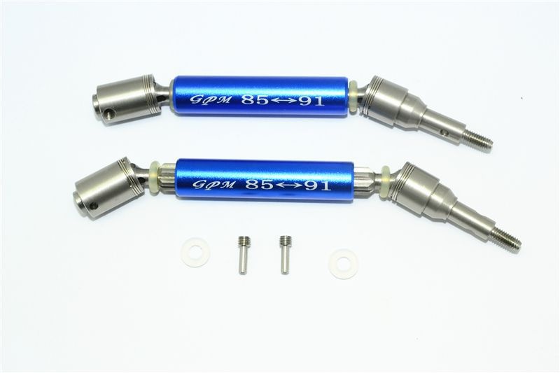 GPM Edelstahl CVD Achse mit Alu-Antriebswelle vorn blau Traxxas XO-01