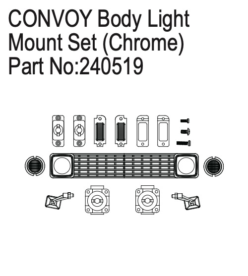 Hobby Plus Body Light Mount Set for Convoy, Chrome 240519
