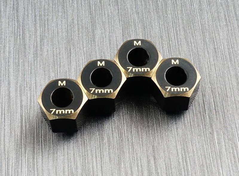 SAMIX Sechskant Radmitnehmer Messing 7mm (4) für Traxxas TRX-4M TRX4M-4063-7