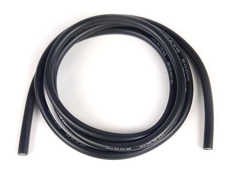 H-SPEED Silikonkabel flexibel 10AWG 6mm² 1m schwarz HSPC099