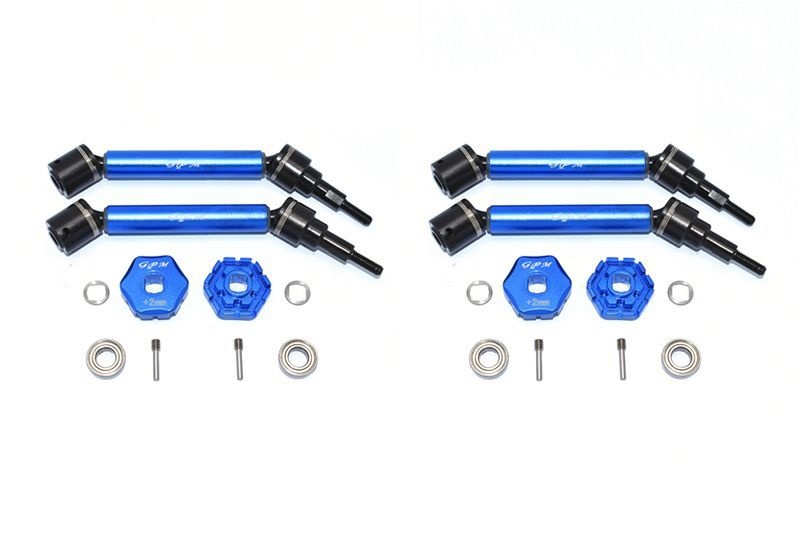 GPM Stahl CVD gehärtet mit Aluwelle mit Hex +2mm blau (4 Stk.) Traxxas MAXX