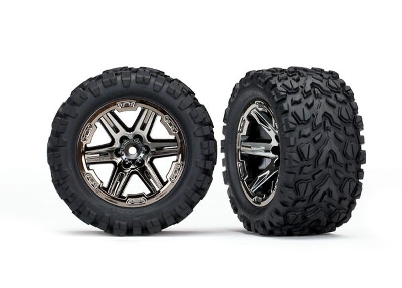 Traxxas 6774X Reifen auf Felgen 2.8 RXT schwarz chrome, Talon (2wd hinten)