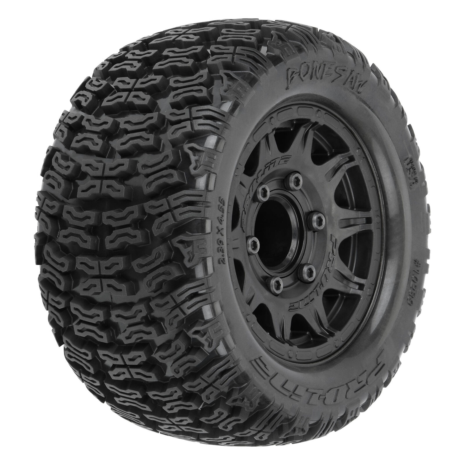 Pro-Line Racing 1/10 Bonesaw F/R 2.8" MT Reifen montiert 12mm/14mm Black Raid (2) - Abbildung 1