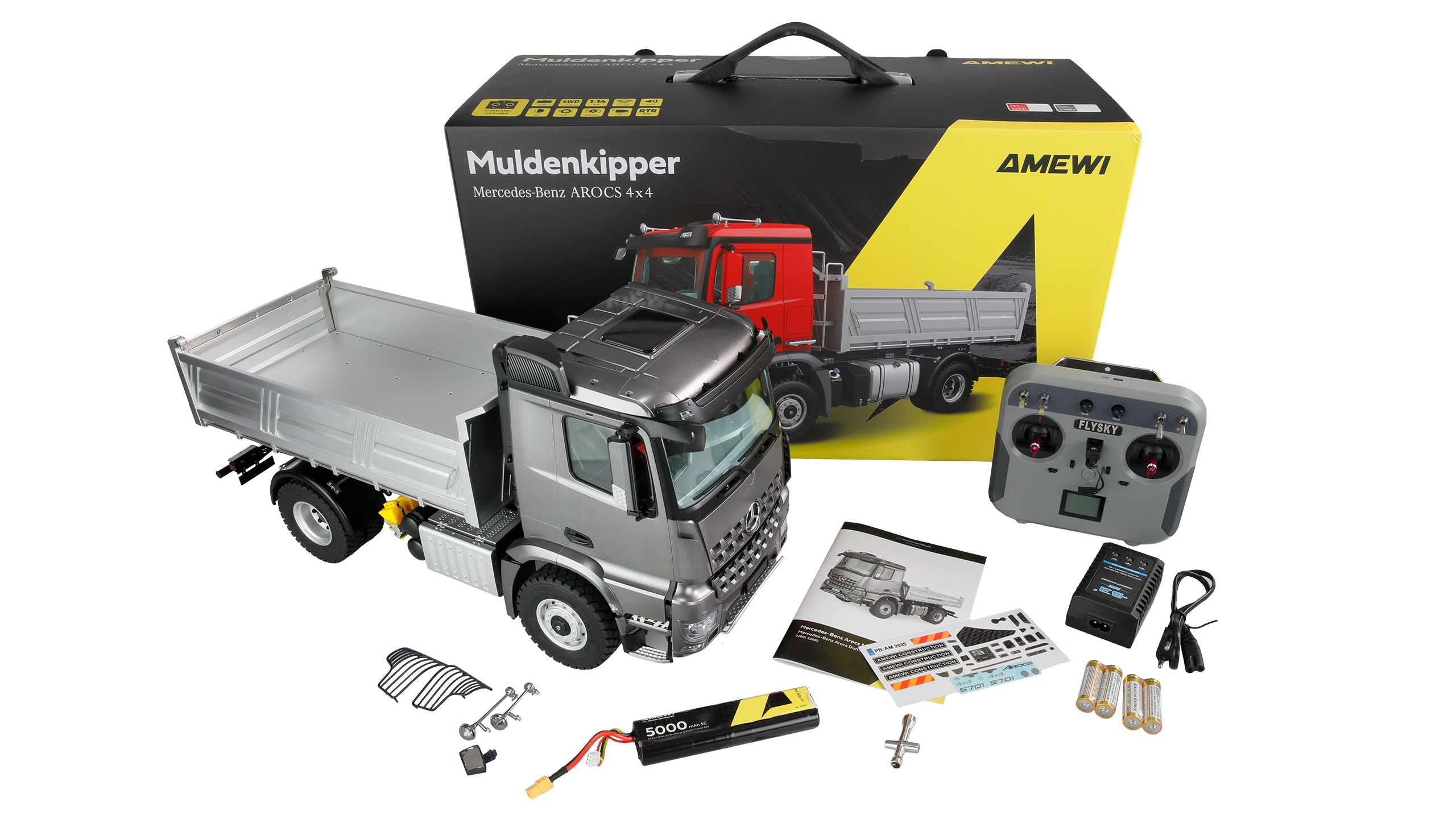 Amewi Mercedes-Benz Arocs Muldenkipper 4x4 1:14 RTR anthrazit 22692