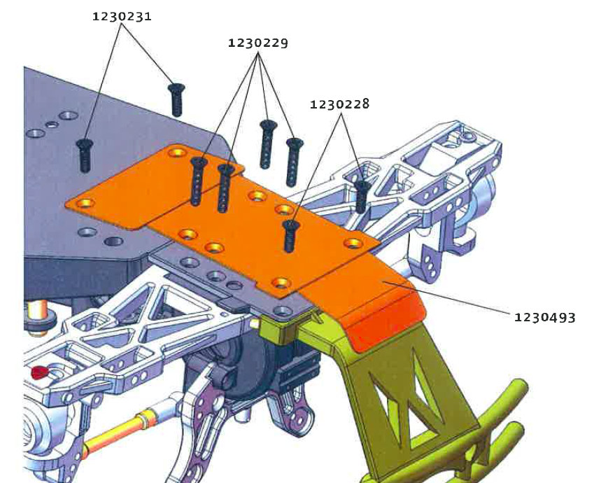 Absima Aluminium Front-Chassis-Schutzplatte für Truggy / Monster Truck 1230493
