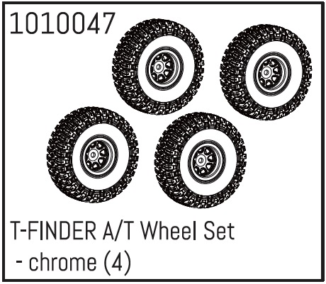 Hobby Plus T-FINDER A/T Wheel Set - chrome (4) 240068
