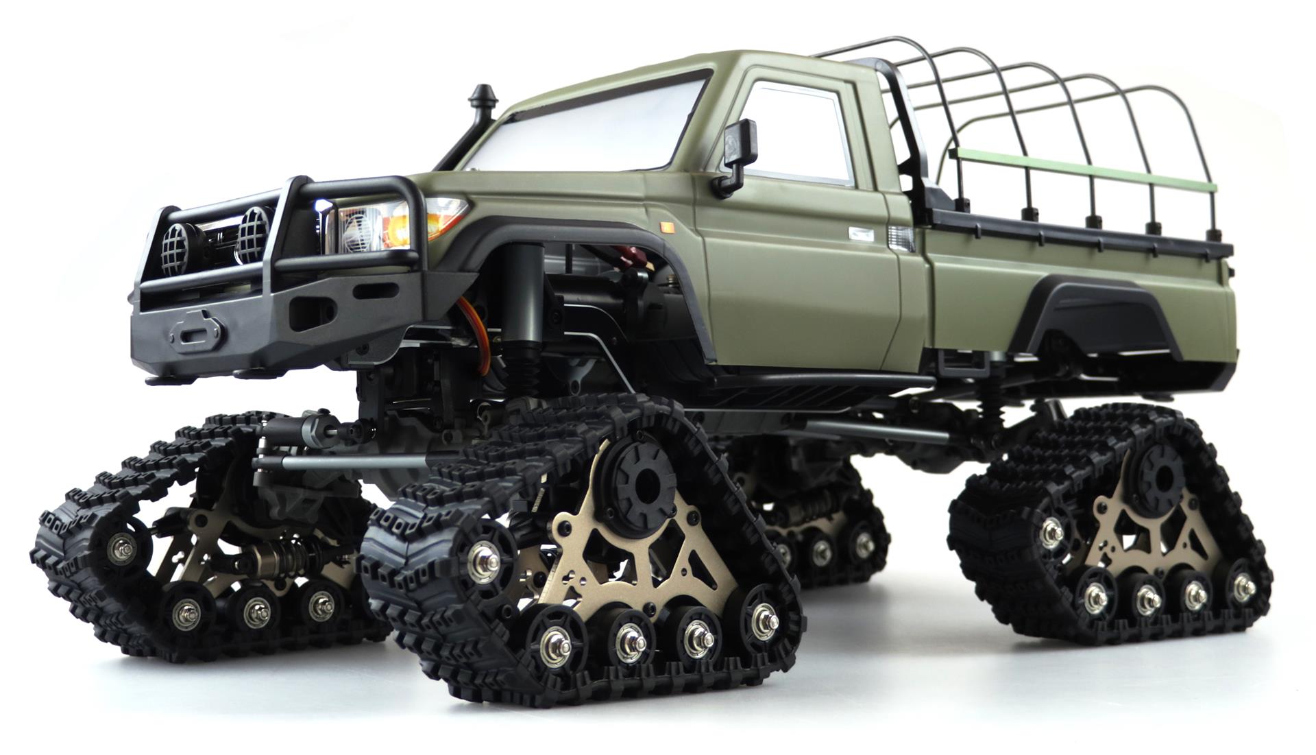 Amewi AMXRock RCX10BTS Scale Crawler Pick-Up 1:10, RTR Militär grün 22462