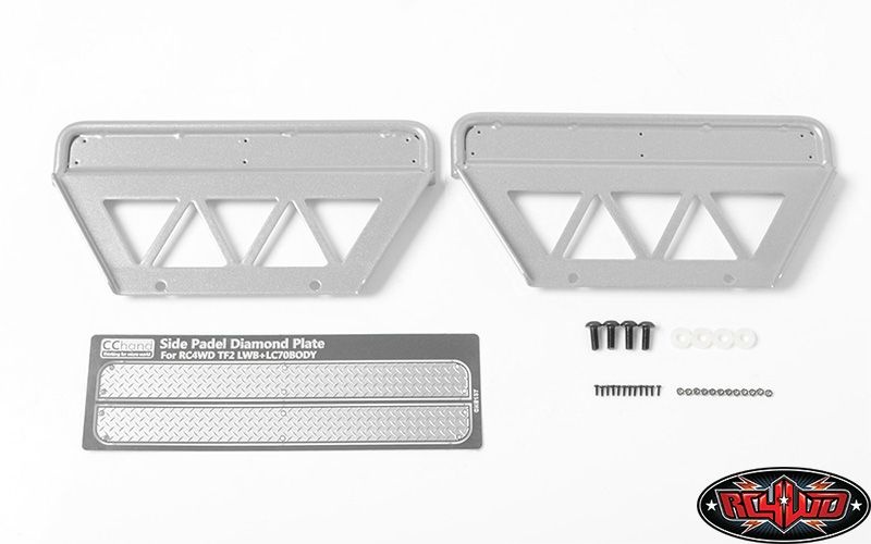 RC4WD Trifecta Side Sliders for Land Cruiser LC70 Body (Silver) VVV-C0418