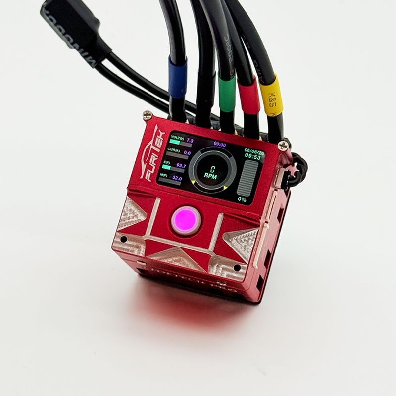 FURITEK SLIDETECH PRO TRACKBALL ESC rot, Sensor mit OLED für 1/10 Drift FUR-2791