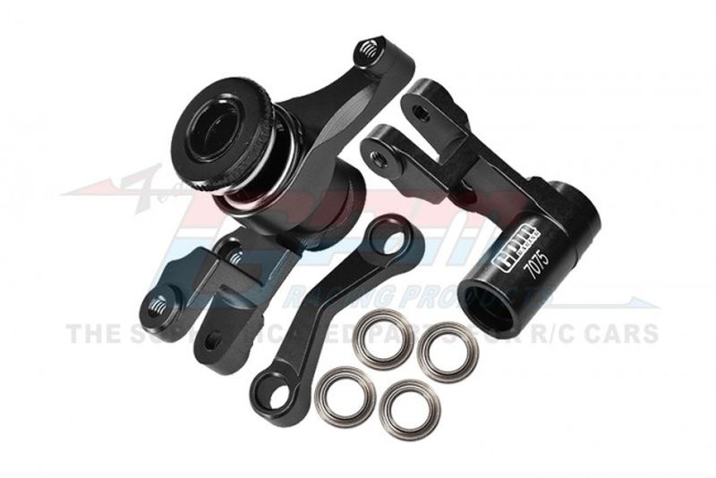GPM Aluminium Lenkungs-Set eloxiert mit Kugellager schwarz TRX Slash, Stampede, Rustler, Hoss, Rally 4x4 SLA048NBK