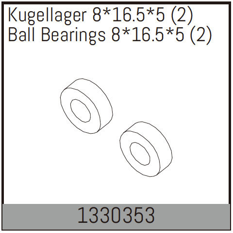 Absima Kugellager 8*16.5*5 (2 St.) 1330353
