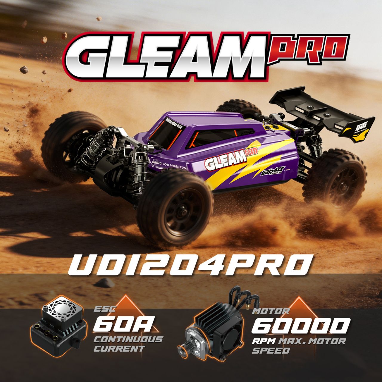 UDI R/C UD1204 GLEAM Pro 1/12 4WD Brushless Buggy Purple - Abbildung 7