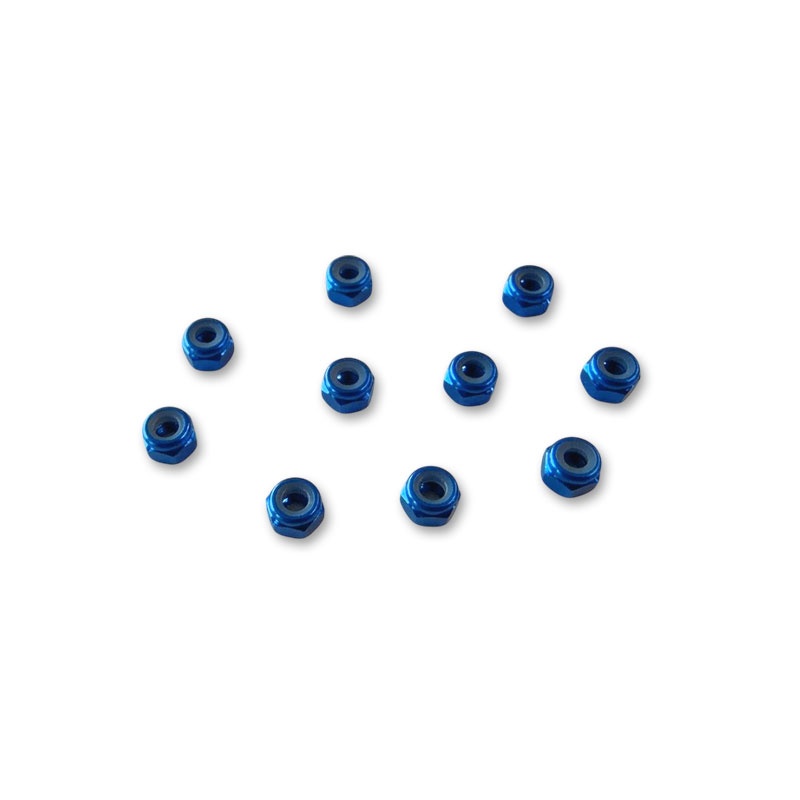 H-SPEED Alu Stoppmuttern M3 blau (10)