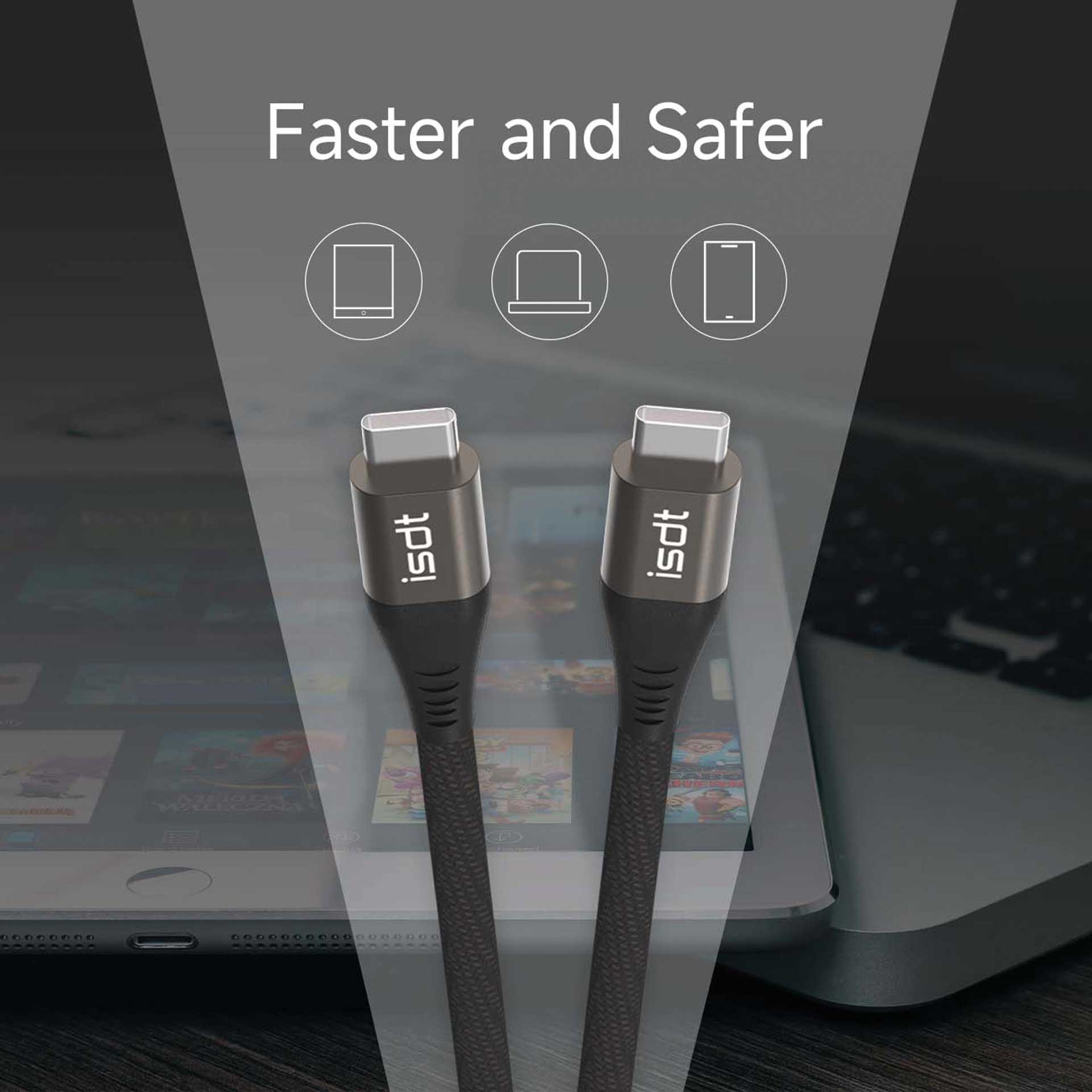 ISDT USB-C Schnell-Ladekabel 240w 1,2m USB-C zu USB-C USB-C-1.2m