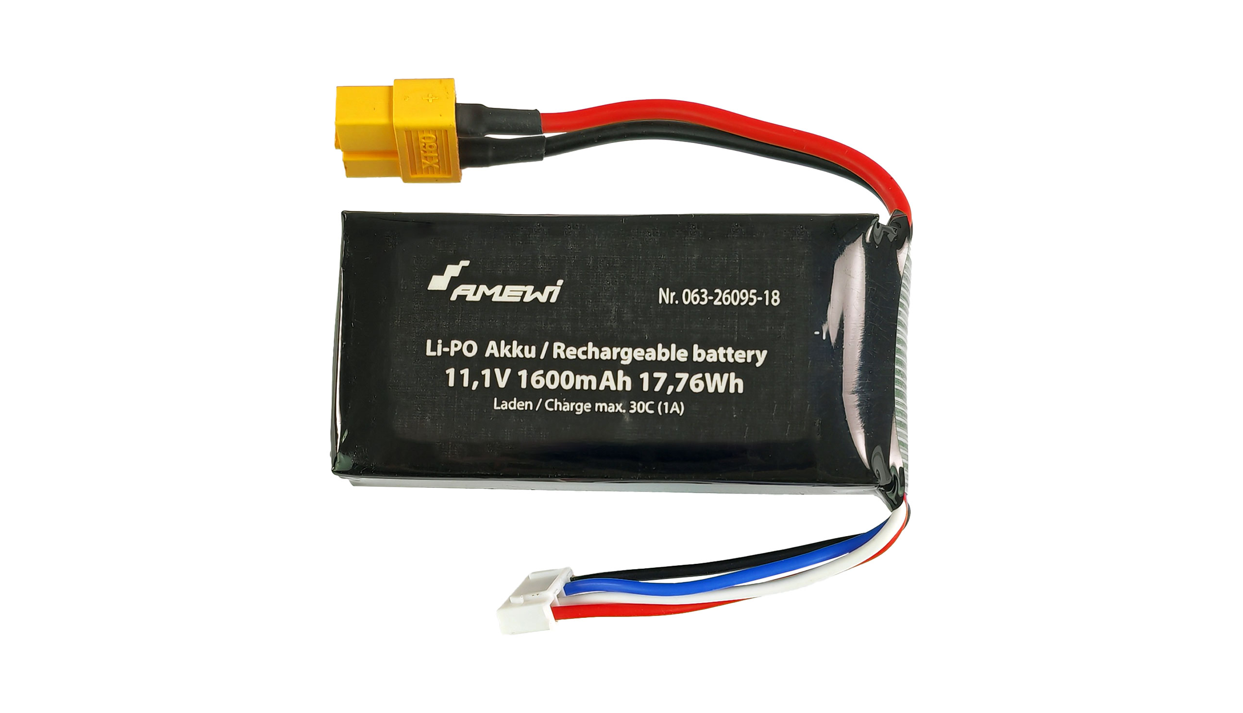 Amewi LiPo Akku 3S 11,1V 1600mAh XT60 26095-18