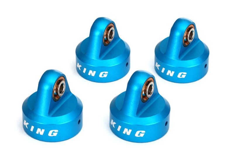 Traxxas 8457 Dämpferkappen Alu blau eloxiert, King Dämpfer (4)