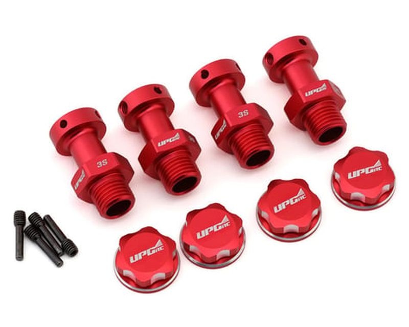 Upgrade RC Aluminum 17mm Hex Conversion for Arrma 3S Vehicles (Red) Direct Fit w/UpGrade RC 2.8 Tires