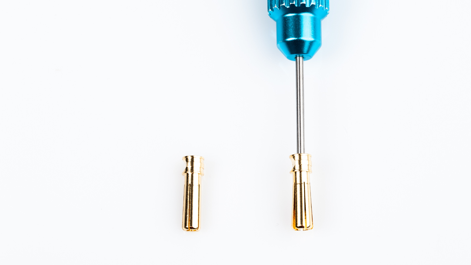 LRP WorksTeam 5mm einstellbare Gold Steckverbinder WorksTeam 18mm lang (2 Stk.)