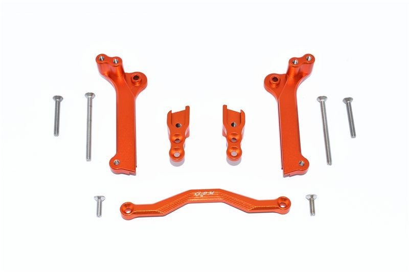 GPM Alu Stoßdämpferbefestigung vorn orange Traxxas MAXX