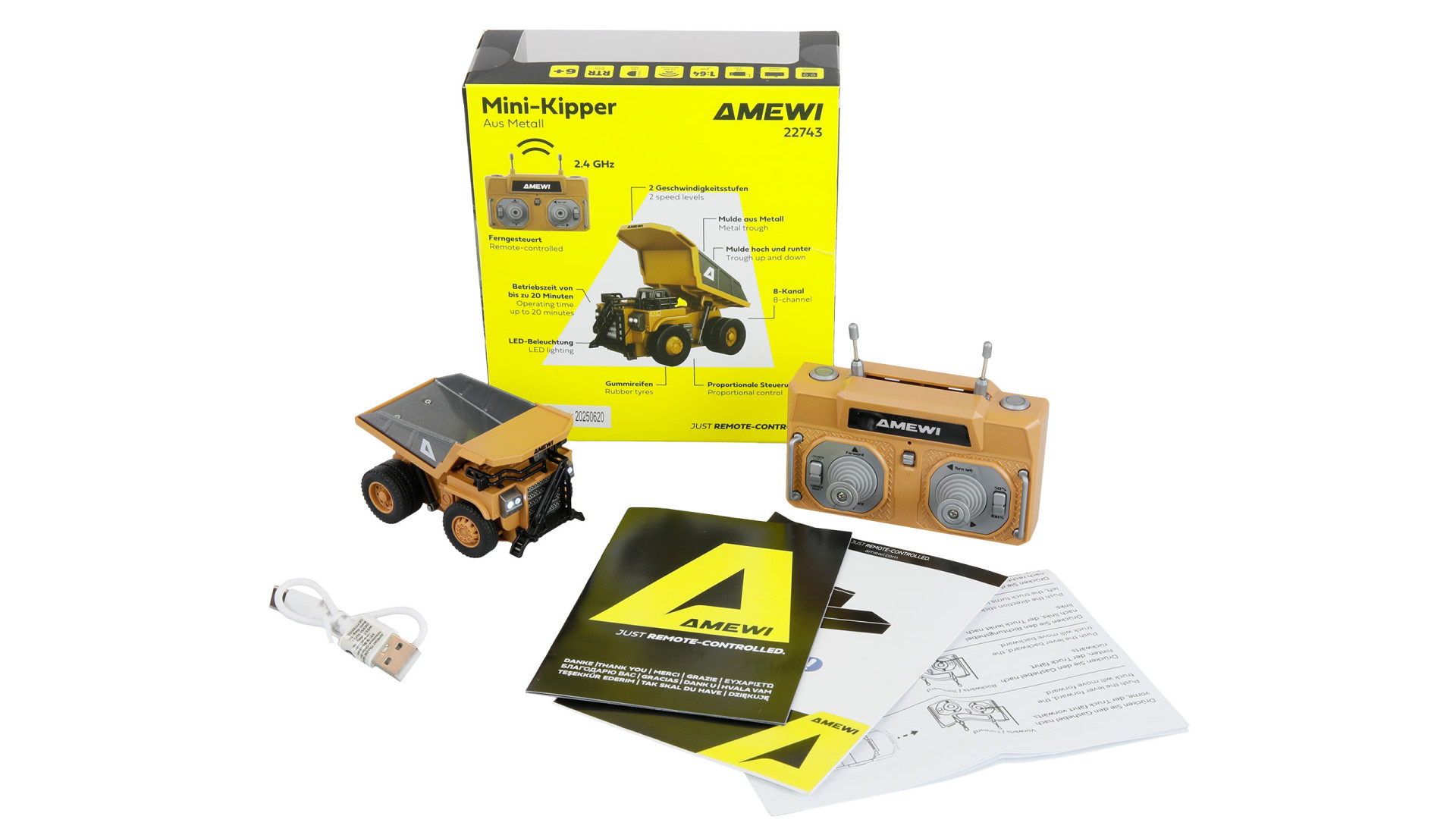 Amewi Mini Kipper aus Metall proportional 8-Kanal 1:64 RTR 22743 - Abbildung 8