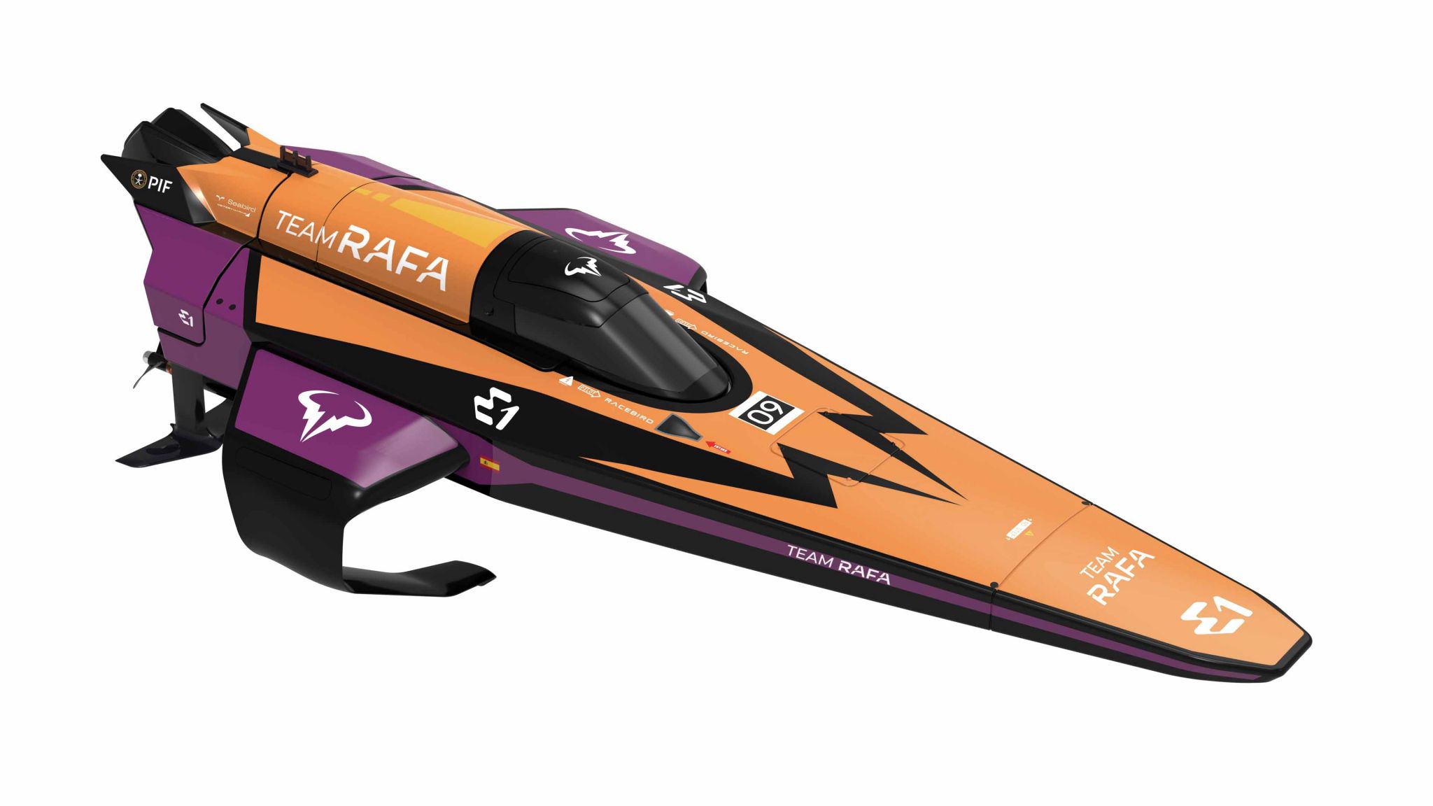 Joysway E1 Racebird Hydrofoil Boat Team Rafa 1/14 Rennboot RTR 8608RAFA - Abbildung 1