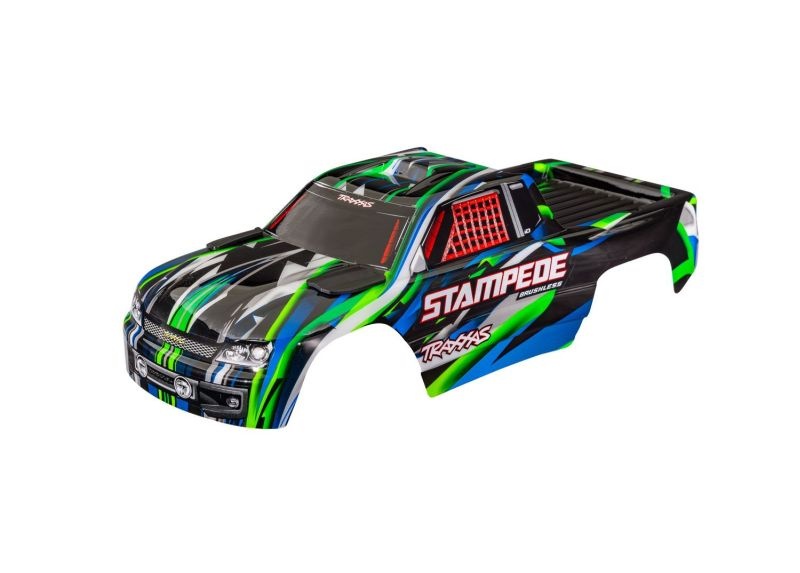 Traxxas Karosserie Stampede & VXL grün clipless mit Aufkleber  3620-GRN