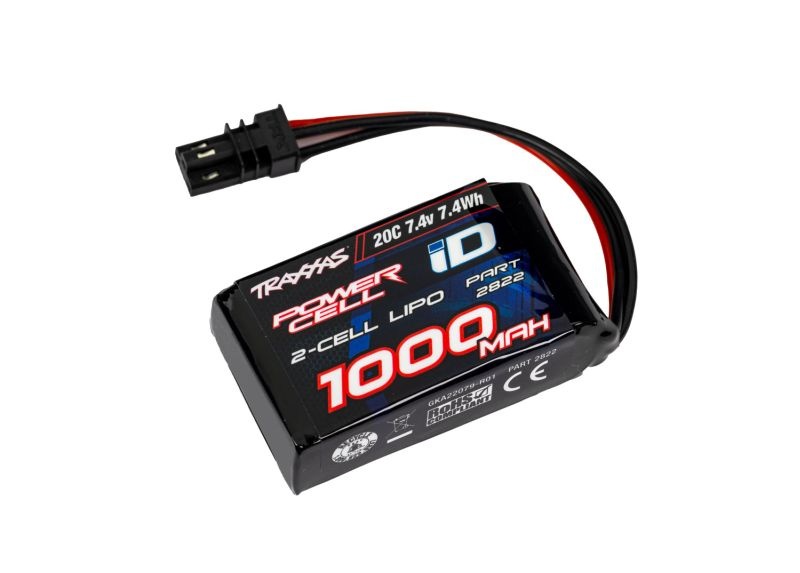 Traxxas LiPo Power Cell 1000mAh 7,4V 2s 20C mit iD-Stecker (für 1/18 TRX-4M) 2822 - Abbildung 1