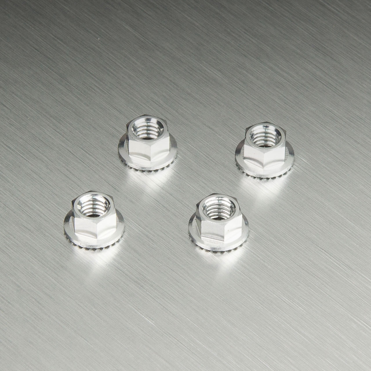 820001S Radmutter mit Flansch Alu silber (4 Stück)