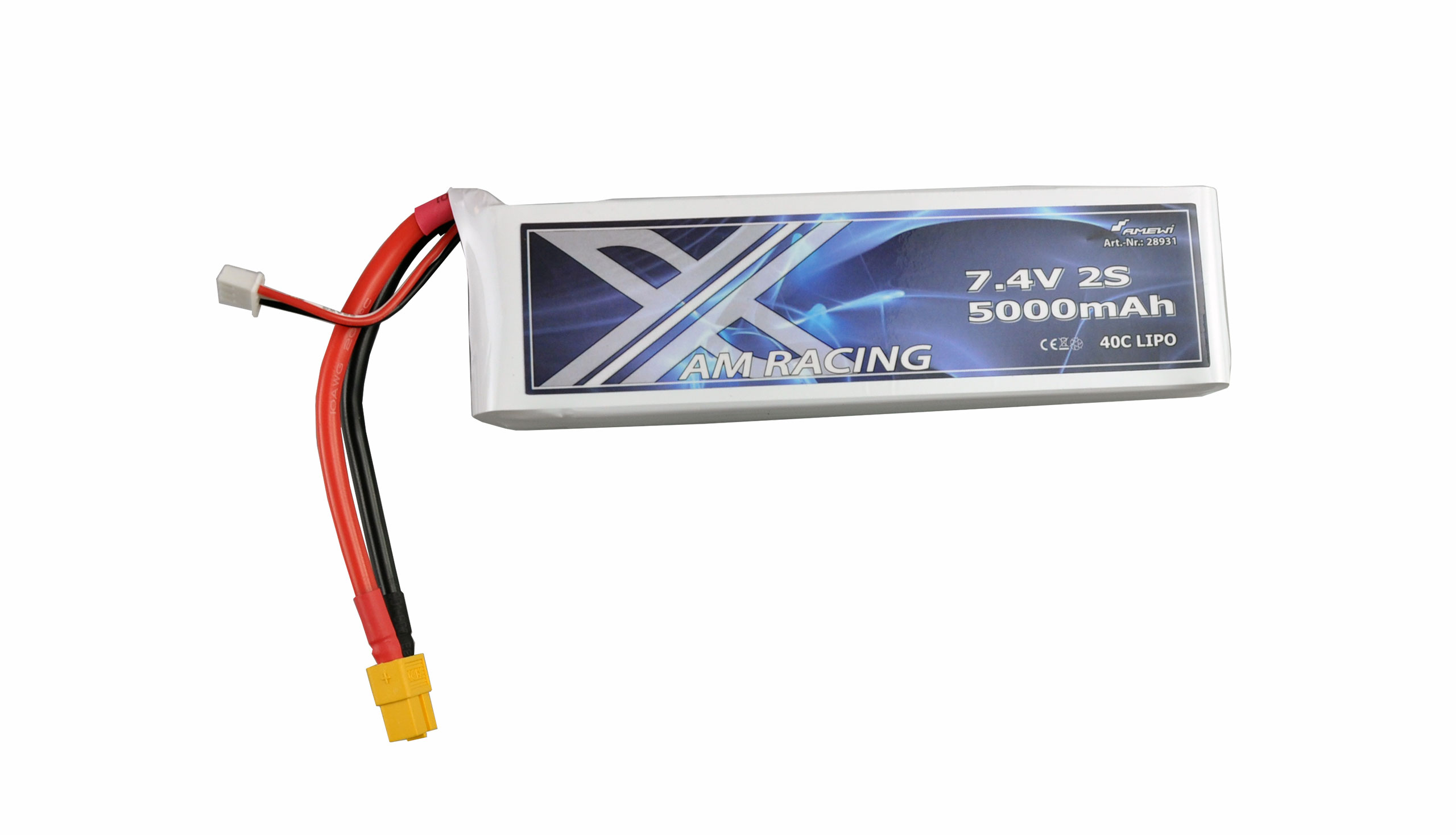 Amewi LiPo Akku 2S 7,4V 5000mAh 40C Softcase, XT60 28931
