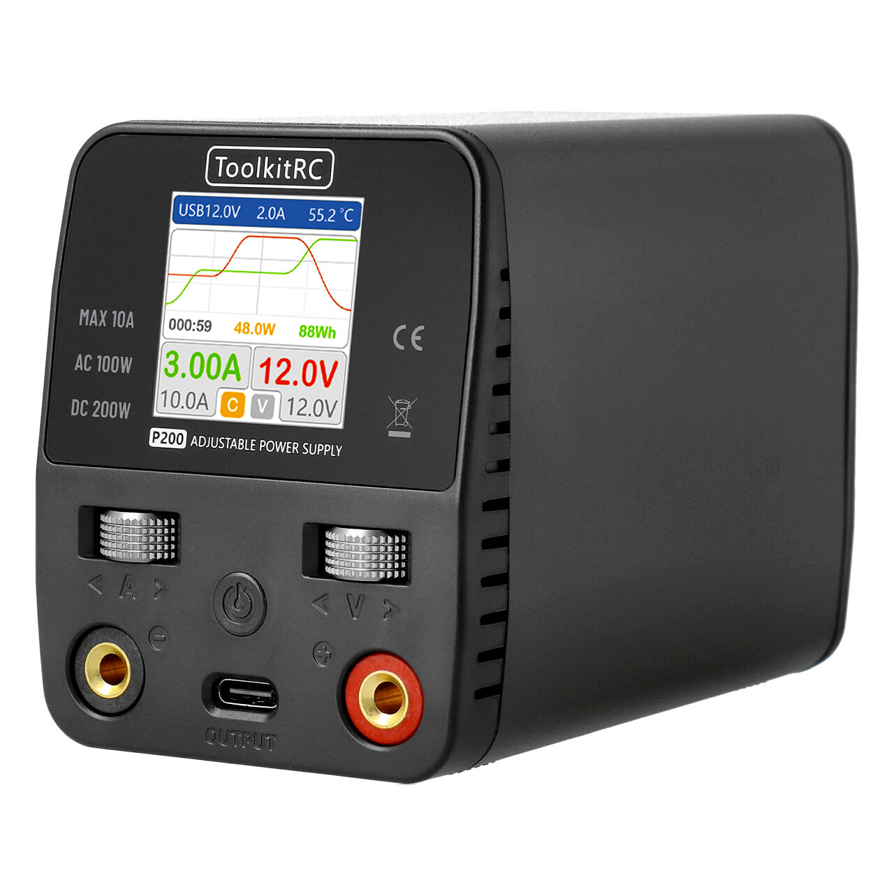 ToolkitRC P200 V2 Netzteil 30V 10A 100/200W AC und DC Input 23100