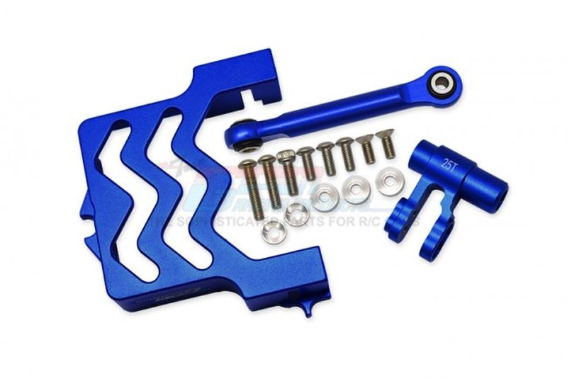 GPM Alu Servobefestigung und Servohorn 25T Set blau Traxxas X-MAXX (neu Ersatz für GPMTXM024B)