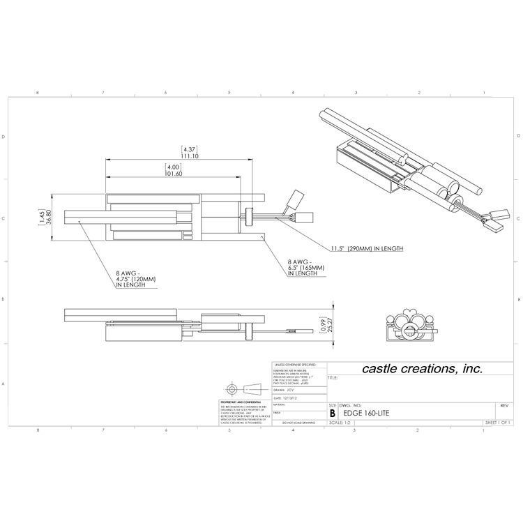 Castle Phoenix Edge Lite HV 160 - 50V 160A ESC 010-0114-00