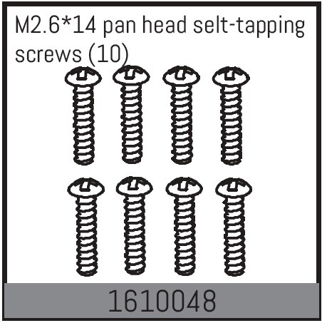 Absima M2.6*14 pan head selt-tapping screws (10 Pcs.) 1610048