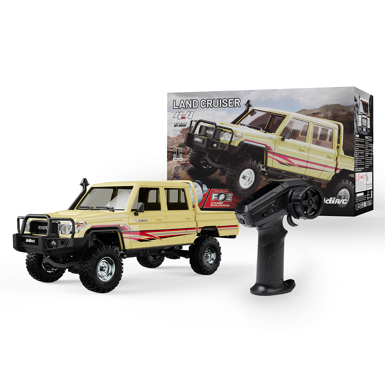UDI RC Toyota Land Criuser Off-Road Scale Crawler 1/18 Beige - Abbildung 4