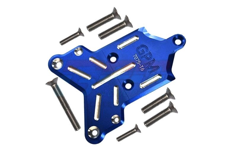 GPM Alu 7075-T6 Chassis-Schutzplatte vorne blau Traxxas Sledge